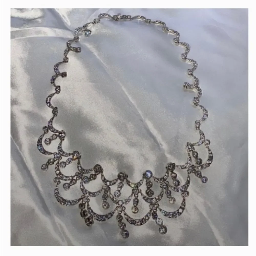 Elegant & Radiant Fine Sterling Silver & Cz Necklace